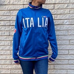Awesome Blue Italia Blue Jersey Zip Up Size L